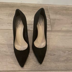 Vince Camuto Snakeskin Suede Pumps